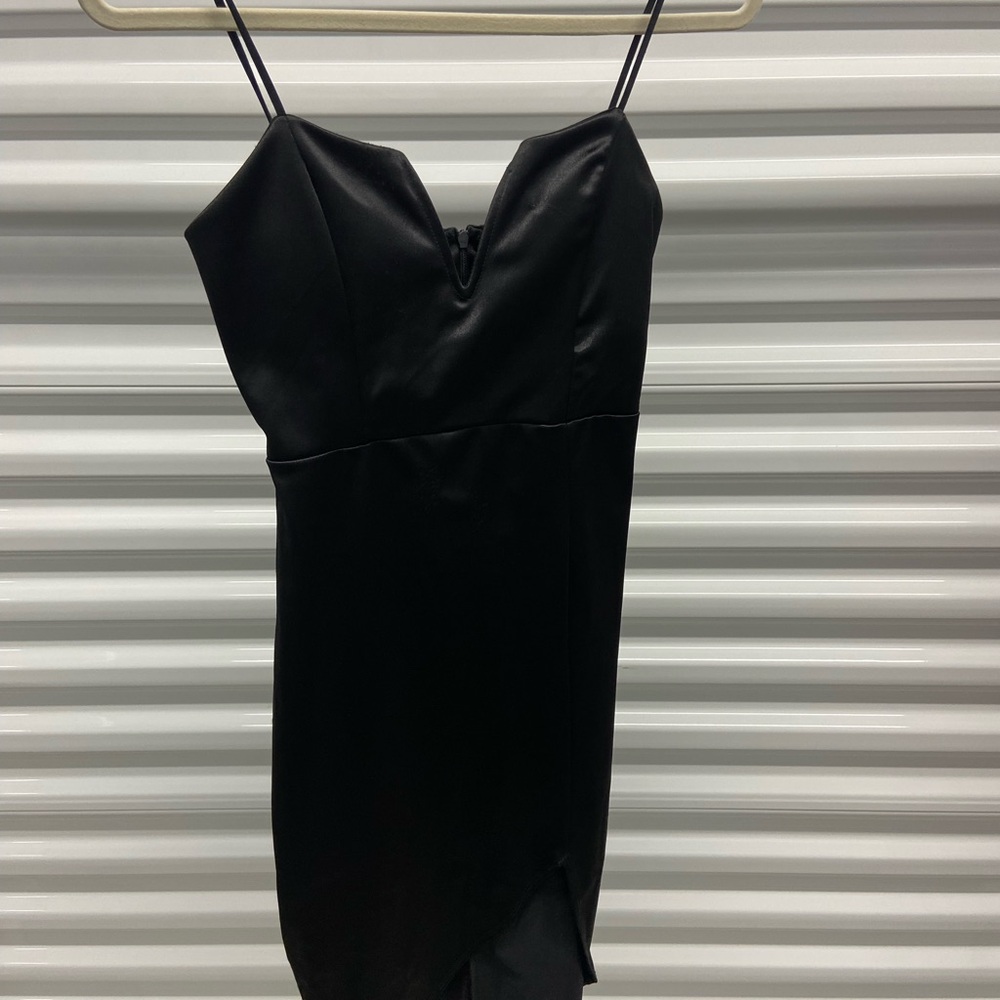 Chocolate Black Spaghetti Strap Slip Dress